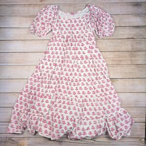 "Victoria Dunn Dress M‎ | Romantic Floral Maxi Square Neck Cottagecore Boho